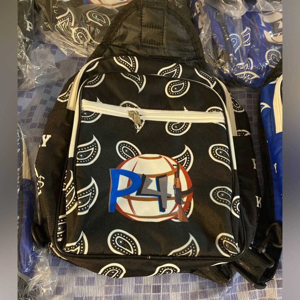 Black P4K Bandanna Bookbag /Shoulder bag